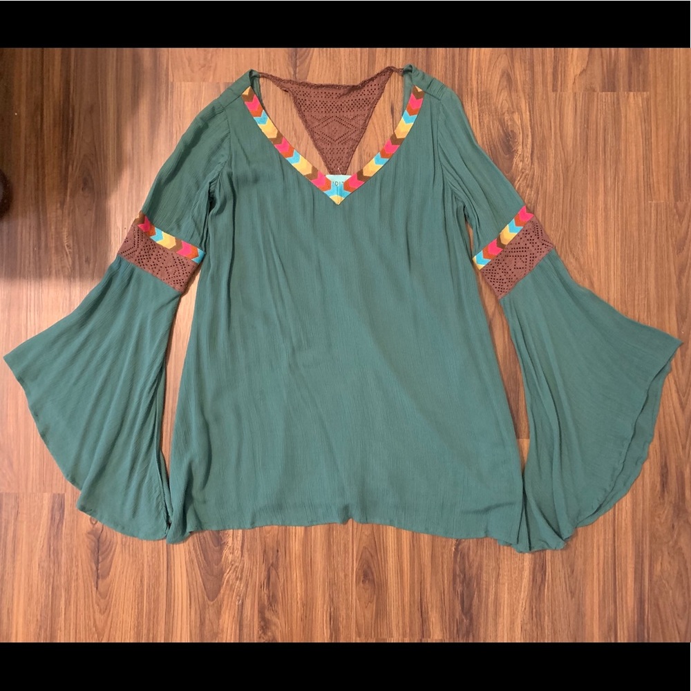 NWT Judith March Green Crochet Dress